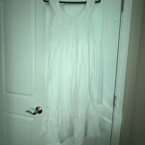 Old Navy White Smocked Maxi Dress with Wide Straps